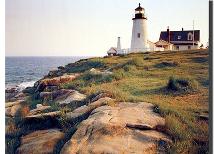 Maine Lighthouse Pemaquid Ocean Cliff Scenery Wall Decor Art Print Posters (16x20)