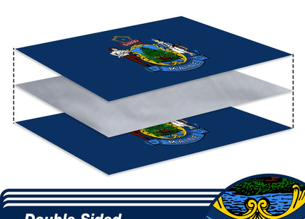 XIFAN Double Sided Maine State Flag 3x5 ft, Heavy Duty 3 Ply Durable Polyester, ME Flag with Vibrant Print/4 Rows Hemming/Brass Grommets for Indoor Outdoor Decor