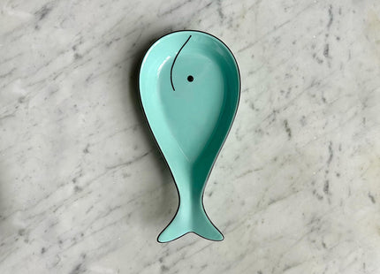 Fox Run Spoon Rest, Cute Whale Ceramic Spoon and Spatula Rest for Kitchen