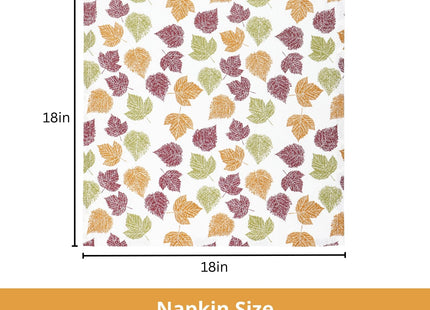 PurpleEssences Fall Cloth Dinner Napkins 18x18 in - Autumn Leaves