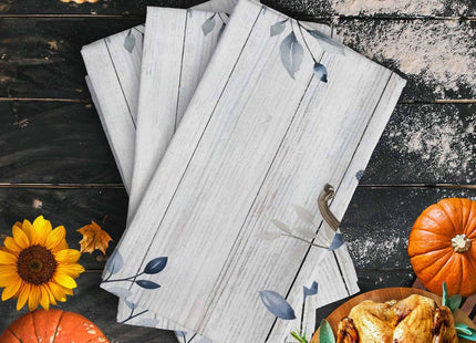 Fall Kitchen Towels Orange Blue Pumpkin Thanksgiving Hand Towels Autumn Leaves Dish Towel Cleaning Cloth Soft Absorbent Quick Drying 2 Pack Dish Cloths for Kitchen, Bathroom Autumn Decoration