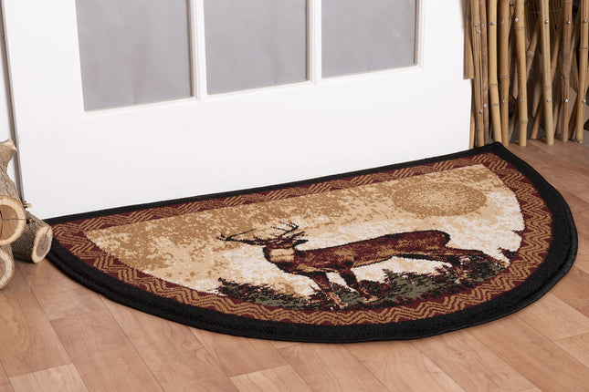 Great American Distributors Hearth Slice Fireplace Rug - Log Cabin Decor, Kitchen Carpet, Accent Rug, Fire Resistant Mat, Traditional Designs, 2'2" x 3'3"