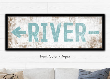 Personalized Lake This Way Arrow Canvas Wall Art Custom Boat House