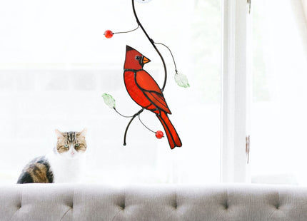 Lolitarcrafts Cardinal Stained Glass Suncathers Window Hangings