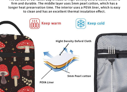 Coobex Mushroom Lunch Box Kids Insulated Lunch Bag for Girls Boys