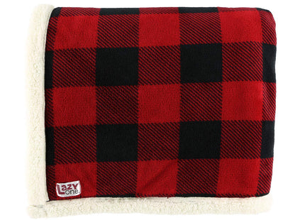 Lazy One Soft Sherpa Throw Blanket, Fluffy Blankets for Couch (Moose Plaid)
