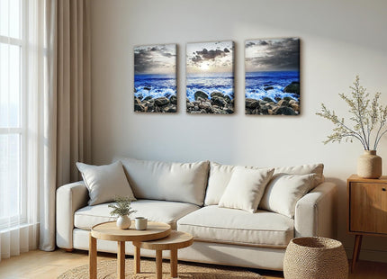 SERIMINO Coastal Beach Wall Decor, Ocean Landscape Canvas Prints Office