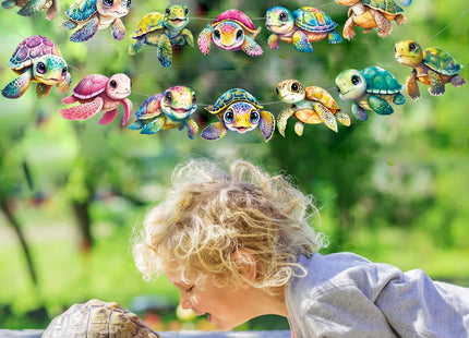 Sea Turtle Banners Turtle Birthday Party Decorations Ocean Animals Turtle Cutout Banners Baby Turtles Party Decorations for Under The Sea Baby Shower Supplies