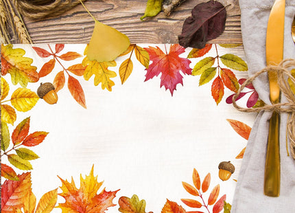 HSDSH 50 Pack Maple Leaves Fall Paper Placemats,16x 11 Inch Autumn Maple Placemat Thanksgiving Autumn Disposable Table Mats for Harvest Party Kitchen Dining Table Decoration