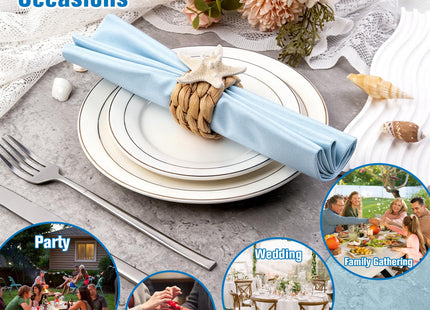 JQAQJU Woven Water Hyacinth Napkin Rings Set of 6 with Starfish