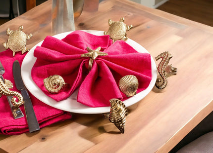 CLEENTABLE Nautical Napkin Rings, Antique Gold, Set of 12