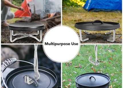Stanbroil 8" Stainless Steel Folding Dutch Oven Lid Stand for Campfire