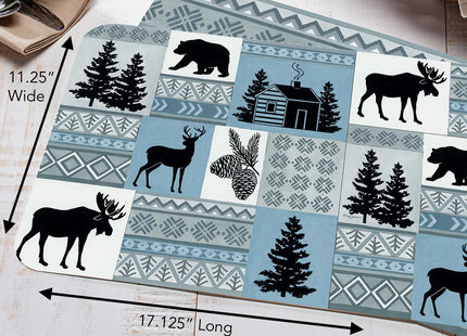 CounterArt Cabin in the Woods Reversible Easy Care Placemat 4 Pack