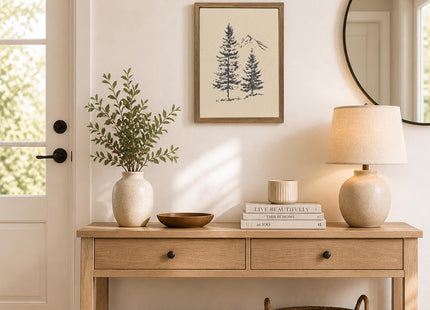 Pine Tree Wall Art Minimalist Mountain Nature Canvas Print Cabin Wall Decor