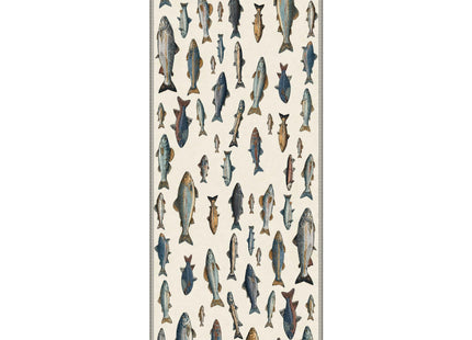Bavni 2x5 Fishing Runner Rug, Washable Vintage Cabin Fish Runner