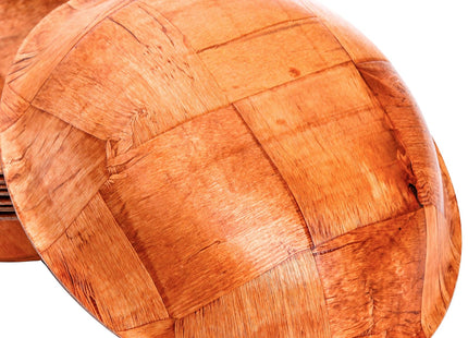 Elsjoy 8 Pack Wooden Woven Salad Bowl, 8 Inch Stackable Round Wood Serving Bowl, Rustic Mixing Bowl for Salad, Fruits, Vegetables, Natural Birch Wood