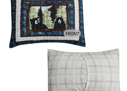 Virah Bella 3 Piece King Lodge Quilt Bedding Set - Rustic Country Reversible Comforter Set with Decorative Pillow Shams - Unexpected Visitors