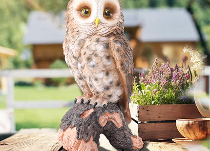 Owl Statue Outdoor, Resin Owl Garden Statues Owls Figurines Yard Decoration
