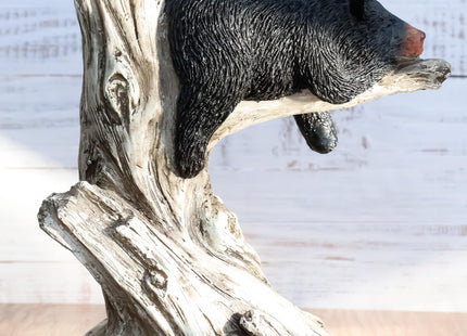 Ebros Lazy Days of Summer Black Bear Sleeping On Tree Branch Statue Wildlife Forest Rustic Cabin Decor Bear Figurine