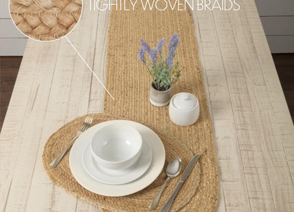 VHC Brands Coastal Farmhouse Jute Table Runner, Natural, 13x48
