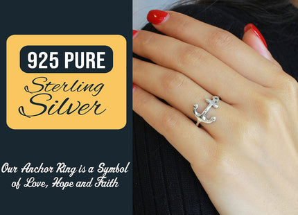 CloseoutWarehouse 925 Sterling Silver Anchor Ring Size 13