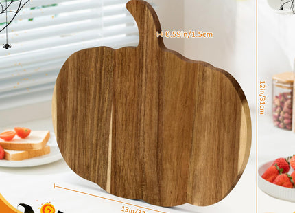Halloween Pumpkin Wood Cutting Board, Halloween Kitchen Pumpkin Decor Wood Cutting Boards, 12"L x 13"W Charcuterie Board.