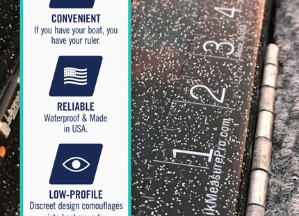 36" Fish Measuring Ruler Sticker | Transparent Waterproof Decal Tape | Made in USA | Large Bold Easy Read Markings | Boat, Kayak, Net, Cooler, Table Compatible | Marine Grade Adhesive | Easy Install