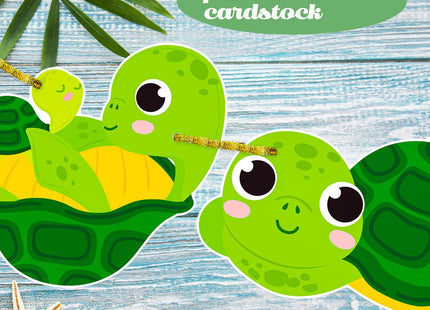 Sea Turtle Birthday Party Banner Baby Turtle Birthday Party Decorations 2Pcs Turtle Cutout Banners Ocean Sea Turtle Party Decoration for Under The Sea Baby Shower Supplies