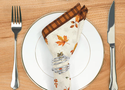 Arquiel Fall Vintage Maple Leaf Cloth Napkins Set of 6, 100% Cotton