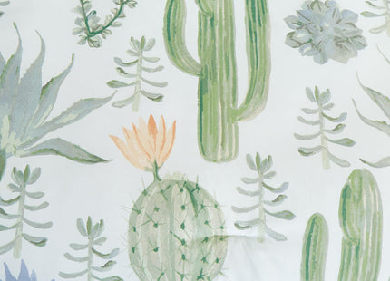 Chezmoi Collection Gregory 5-Piece Serene Lodge Bed in a Bag Twin Comforter Set - Green Blue Cactus Succulent Plant Printed Microfiber Bedding Set