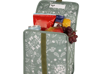 Roxy Insulated Lunch Bag | Reusable | Cooler | Snack Bag | Container | Picnic | Work | Leakproof | Beach | Vacation | Camping, Smiling Seagull - Oil Green Boho Bandana