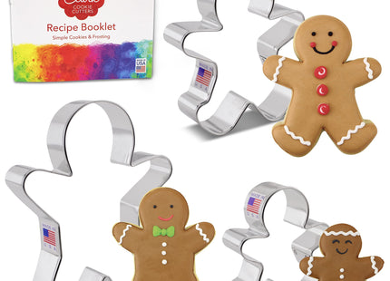 Ann Clark Gingerbread Man Cookie Cutters Set of 3, Made in USA