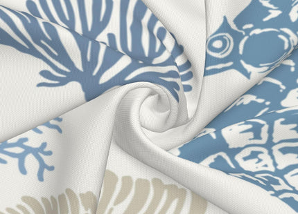 Coastal Throw Pillow Covers 20 x 20 Inch Set of 2 Summer Ocean Themed Pillow Covers Beach Seashell Starfish Seahorse Pillow Cases Linen Square Cushion Cover for Home Couch Sofa Bedding Decor