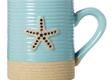 Cape Shore 15oz Sandy Stoneware Pottery Mug, Multiple Styles Available (Starfish)