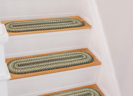 Homespice Pinecone Jute Braided Stair Treads, Oval 8x28 Set of 13