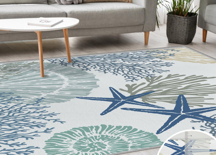 Tritard 4x6 Coastal Area Rug for Entryway, Living Room, Bedroom, Blue