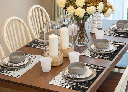 Turquoise Navy Blue Coastal Placemats Set of 4,Starfish Ocean Beach Table Mats 12x18 Inch,Beachy Nautical Summer Heat-Resisting Non Slip Linen Burlap Place Mats for Kitchen Dining Table Decor