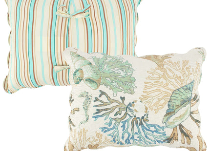 Barefoot Bungalow Atlantis Coastal Quilt Set, 3-Piece King/Cal King, Coral