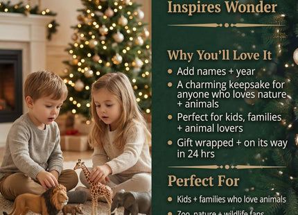 Personalized Black Bear Ornament 2026 for Girls & Boys, Bear & Snowflake