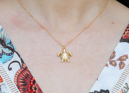 Baydurcan Sea Turtle Necklace Sea Turtle Pendant Chain Necklace with Message Card Gift Card