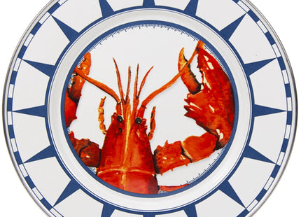 Golden Rabbit Enamelware Dinner Plates, 10.5 inch, Lobster, Set of 4