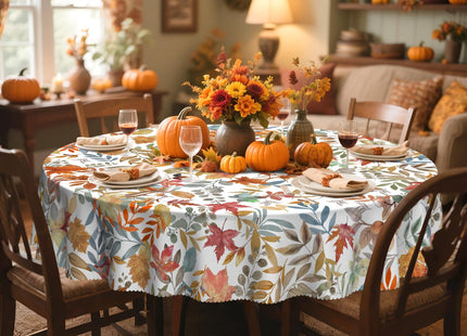 60In Fall Tablecloth Maple Leaf Table Cover Waterproof and Wrinkle-Free