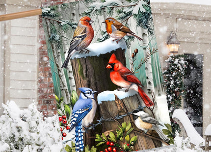 Briarwood Lane Winter Woodland Birds House Flag