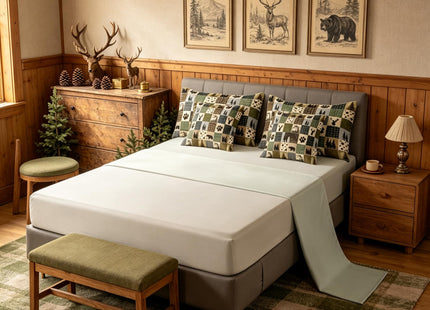 Feelyou Bear Deer Footprints Comforter Set 7Pcs Soft Queen Size