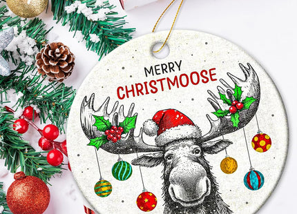 Moose Ornaments for Christmas Tree, Christmas Vacation Ornament, Hunting Woodland Animal Deer Ornaments, Cute Ornament for Kids - Moose Gifts for Women Lovers