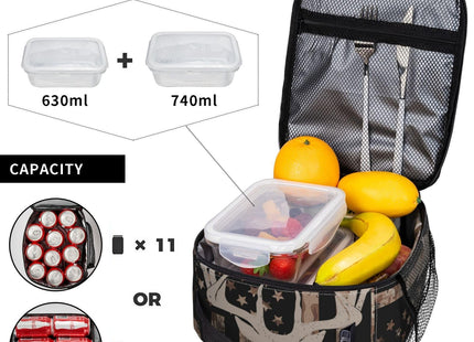 Yilad Camo Deer Hunting Lunch Box Insulated Reusable Lunch Bag Cooler Bag For Women Men Work Picnic Hiking