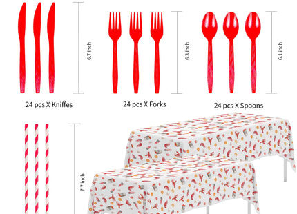 APOWBLS Crawfish Boil Party Supplies, Lobster Table Decorations, Serves 24