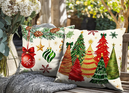 Wnoesat Christmas Tree Snowflake Pine Cone Decorative Pillow Covers