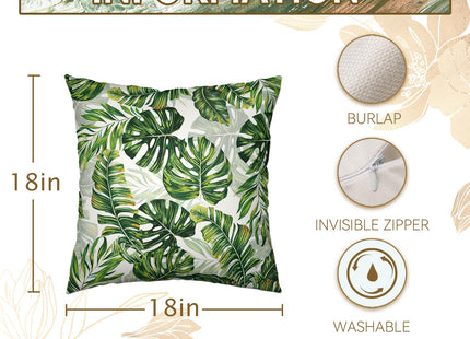Cryfox Summer Coastal Pillow Covers Pack of 2 Ocean Themed Pillow Covers Square Cotton Linen Throw Pillow Covers Seashell Starfish Beach Pillow Cases for Living Room Bedroom Home Decor 18X18 Inch