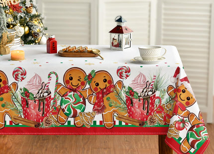 Horaldaily Christmas Tablecloth 60 x 84 Inch Rectangular Gingerbread Man